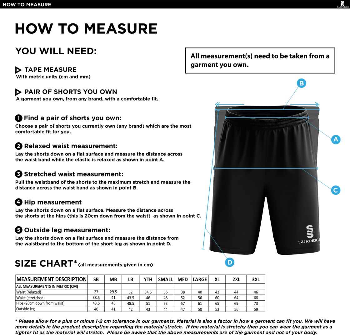 St Christopher Staff -  Blade Shorts - Unisex Fit - Size Guide